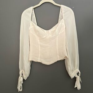 Reformation Reign Top - Cream Long Sleeve